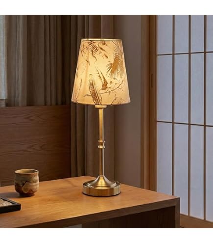 Amazon.co.jp : セラミックテーブルランプ生地刺繍ランプシェード